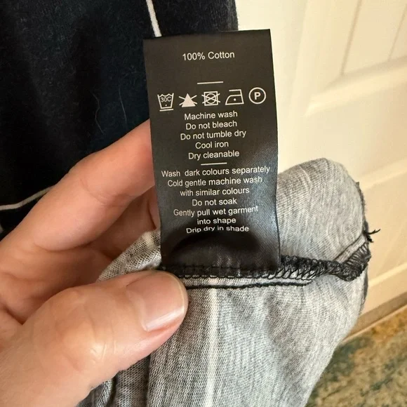 100% Cotton ELK black white grid t-shirt dress with pockets - women's 4 - Picture 5 of 7